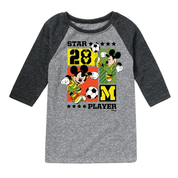Disney - Mickey Soccer - Toddler & Youth Raglan Graphic T-Shirt