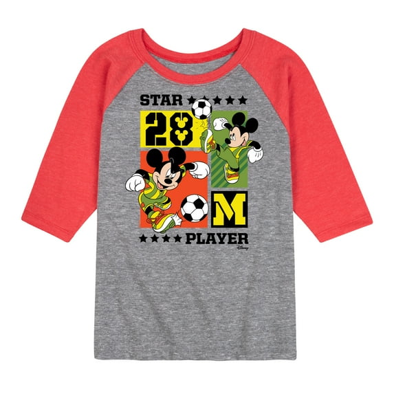 Disney - Mickey Soccer - Toddler & Youth Raglan Graphic T-Shirt