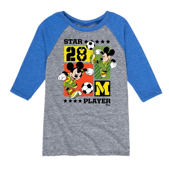 Disney - Mickey Soccer - Toddler & Youth Raglan Graphic T-Shirt