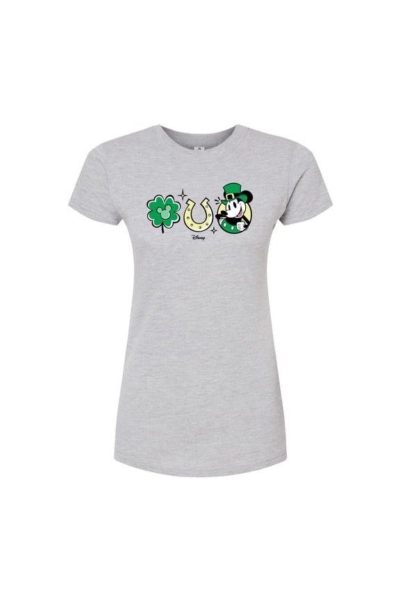 - Mickey St. Patrick's Icons - Juniors Fitted Graphic T-Shirt