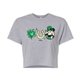 thumbnail image 1 of Disney - Mickey St. Patrick's Icons - Juniors Cropped Graphic T-Shirt, 1 of 5