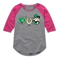 thumbnail image 1 of Disney - Mickey St Patricks Icons - Toddler And Youth Girls Raglan Graphic T-Shirt, 1 of 5