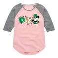thumbnail image 1 of Disney - Mickey St Patricks Icons - Toddler And Youth Girls Raglan Graphic T-Shirt, 1 of 5