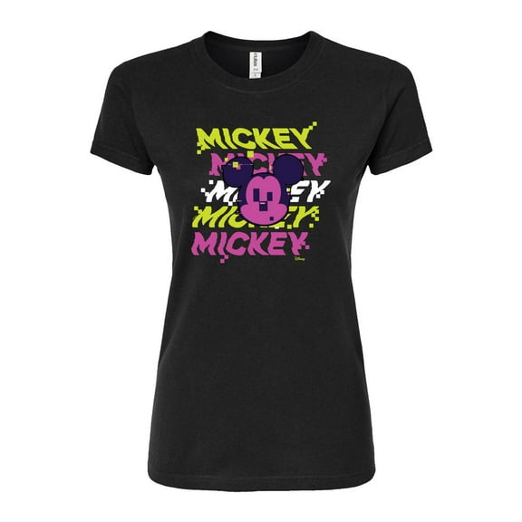 Disney - Mickey Stacked  - Juniors Fitted Graphic T-Shirt
