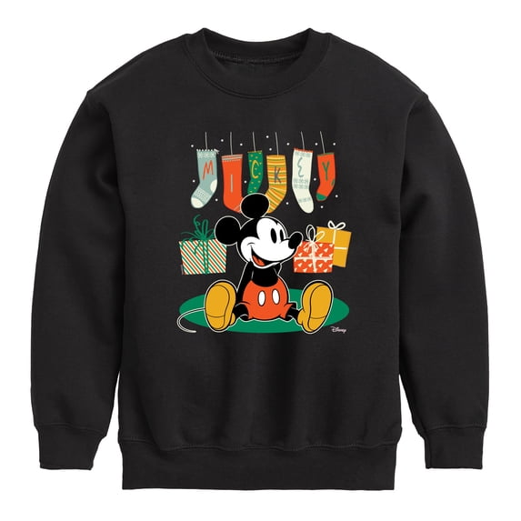 Disney - Mickey Stockings - Youth Crew Fleece Sweatshirt