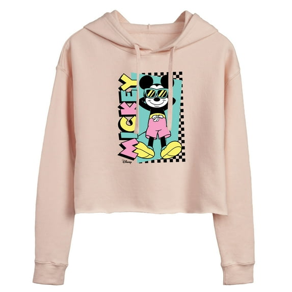 Disney - Mickey Sunbathe - Juniors Cropped Pullover Hoodie