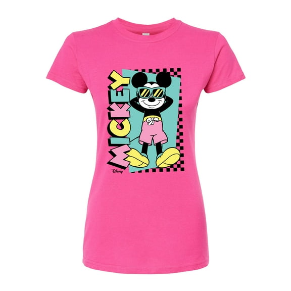Disney - Mickey Sunbathe - Juniors Fitted Graphic T-Shirt