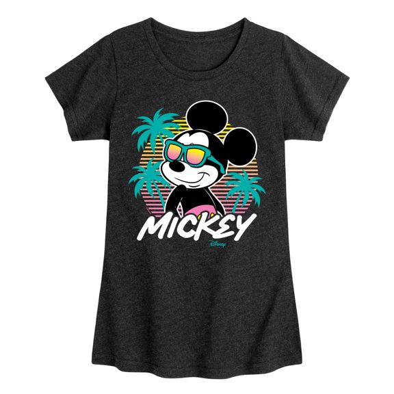 Disney - Mickey Sunset Shades - Girls Fitted Short Sleeve Tee