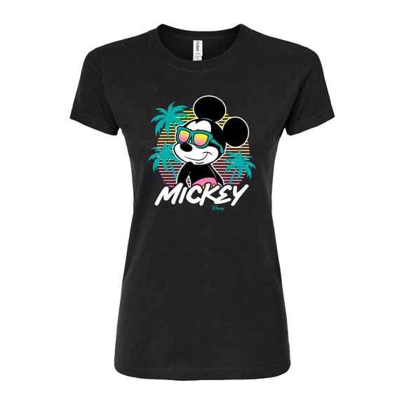 Disney - Mickey Sunset Shades - Juniors Fitted Graphic T-Shirt
