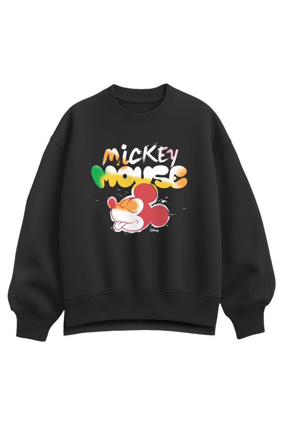 - Mickey Tag - Women's Oversized Fleece Crew Sweatshirt