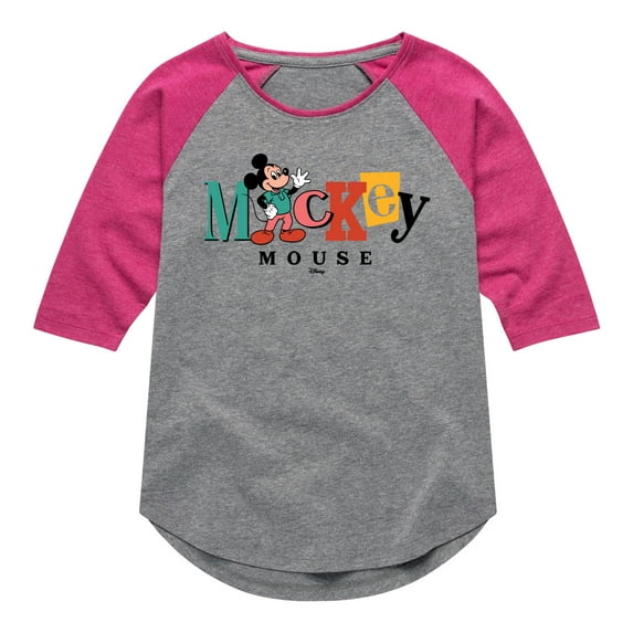Disney - Mickey - Toddler & Youth Girls Raglan Graphic T-Shirt