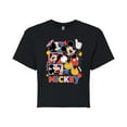 thumbnail image 1 of Disney - Mickey Tribute Panels  - Juniors Cropped Cotton Blend T-Shirt, 1 of 5