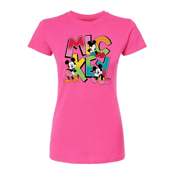 Disney - Mickey Type - Juniors Fitted Short Sleeve Graphic T-Shirt