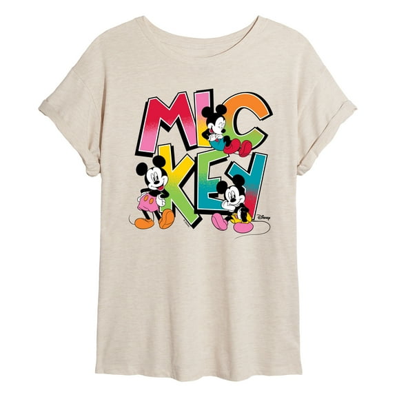 Disney - Mickey Type - Womens Oversized Graphic T-Shirt