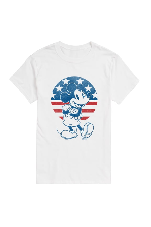- Mickey USA Flag Circle - Men's Short Sleeve Graphic T-Shirt