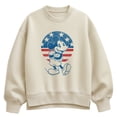 thumbnail image 1 of Disney - Mickey USA Flag Circle - Women's Oversized Fleece Crew Sweatshirt, 1 of 3