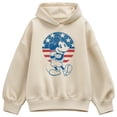 thumbnail image 1 of Disney - Mickey USA Flag Circle - Women's Oversized Fleece Hoodie Sweatshirt, 1 of 3