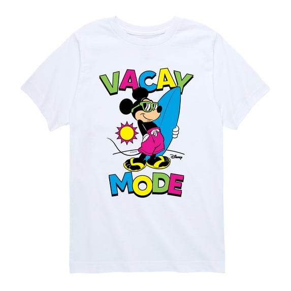 Disney - Mickey Vacay Mode - Youth Boys Short Sleeve Graphic T-Shirt