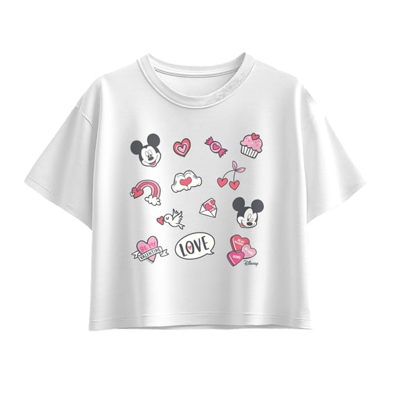 Disney - Mickey Valentine Icons - Youth Girls Boxy T-Shirt