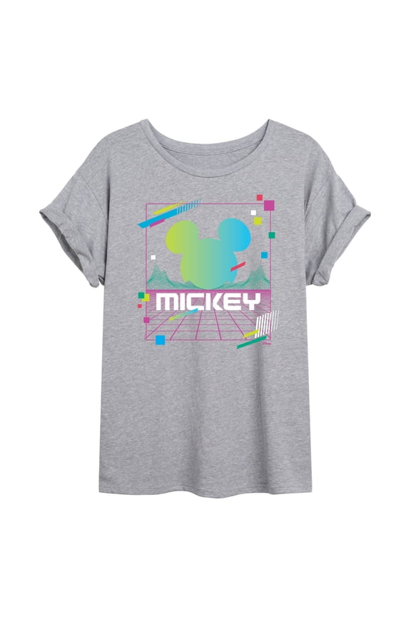 - Mickey Vaporwave Sunset - Women's Oversized T-Shirt