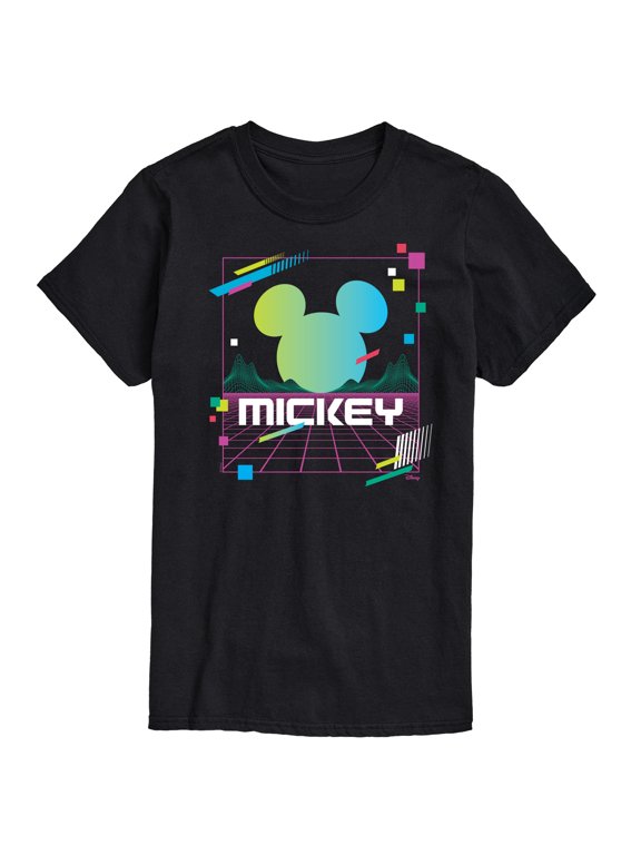 - Mickey Vaporwave Sunset Men's Short Sleeve Graphic T-Shirt