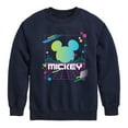 thumbnail image 1 of Disney - Mickey Vaporwave Sunset - Toddler & Youth Crewneck Fleece Sweatshirt, 1 of 5