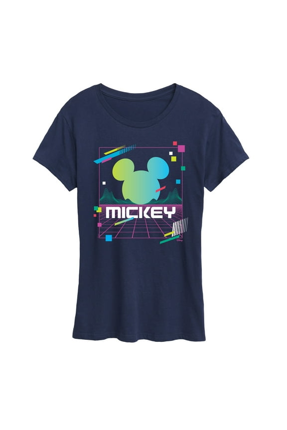 - Mickey Vaporwave Sunset - Women's Short Sleeve Graphic T-Shirt