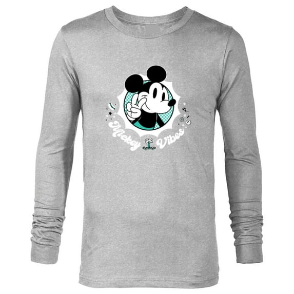 Disney Mickey Vibes Retro Cool - Long Sleeve T-Shirt for Men - Customized-Athletic Heather