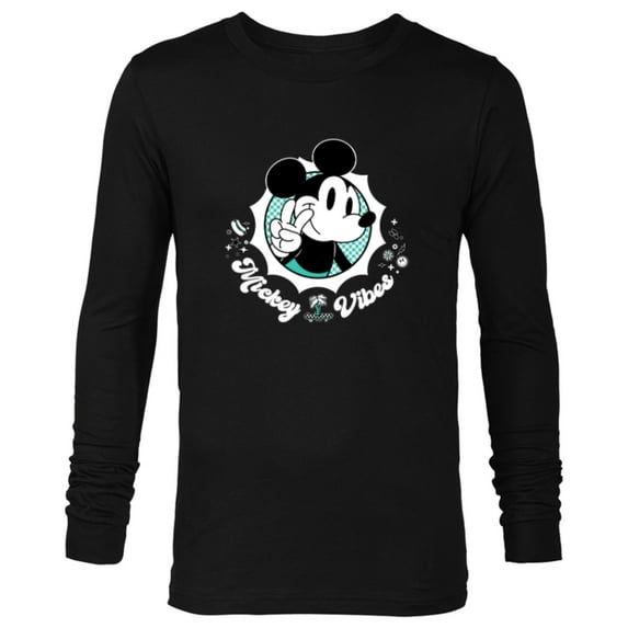 Disney Mickey Vibes Retro Cool - Long Sleeve T-Shirt for Men - Customized-Black