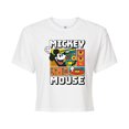 thumbnail image 1 of Disney - Mickey Wave Form - Juniors Cropped Cotton Blend T-Shirt, 1 of 5