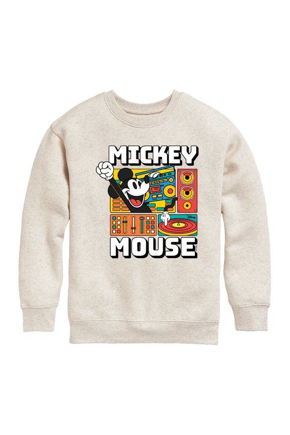 - Mickey Wave Form Graphic Long Sleeve Fleece Sweatshirt
