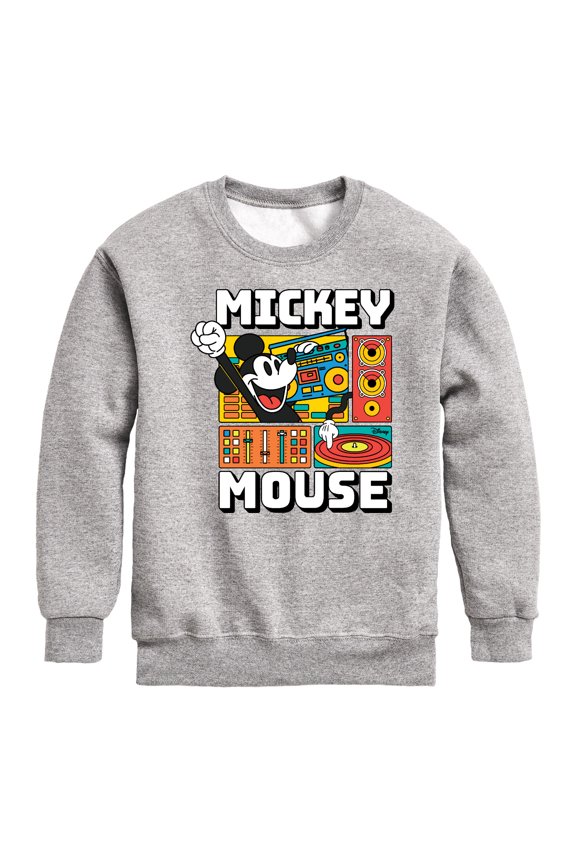 - Mickey Wave Form Graphic Long Sleeve Fleece Sweatshirt