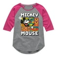 thumbnail image 1 of Disney - Mickey Wave Form - Toddler & Youth Girls Raglan Graphic T-Shirt, 1 of 5