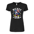 thumbnail image 1 of Disney - Mickey Waving Flag USA - Juniors Fitted Graphic T-Shirt, 1 of 5