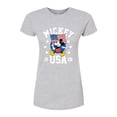 thumbnail image 1 of Disney - Mickey Waving Flag USA - Juniors Fitted Graphic T-Shirt, 1 of 5