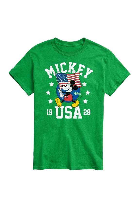 Disney - Mickey Waving Flag USA - Men's Short Sleeve Graphic T-Shirt