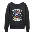 thumbnail image 1 of Disney - Mickey Waving Flag USA - Women's Lightweight French Terry Long Sleeve Shirt, 1 of 5