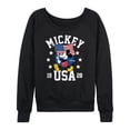 thumbnail image 1 of Disney - Mickey Waving Flag Usa - Women's Lightweight French Terry Long Sleeve Shirt, 1 of 5