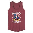 thumbnail image 1 of Disney - Mickey Waving Flag Usa - Women's Racerback Tank Top, 1 of 5