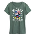 thumbnail image 1 of Disney - Mickey Waving Flag Usa - Women's Short Sleeve Graphic T-Shirt, 1 of 5