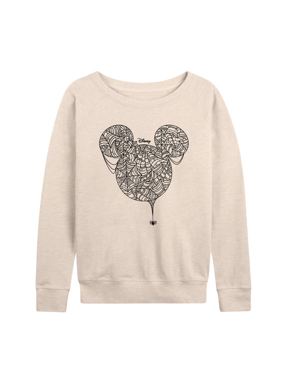 - Mickey Web Head - Women's French Terry Long Sleeve Pullover