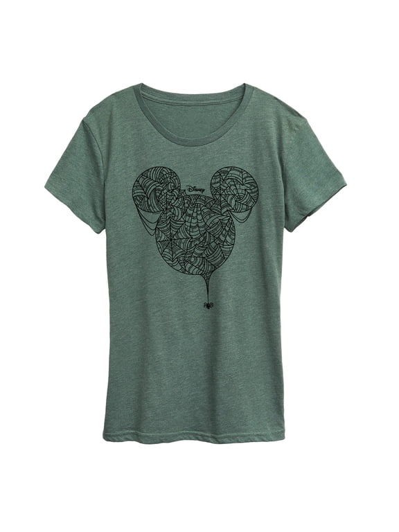 - Mickey Web Head Women's Short Sleeve Graphic T-Shirt