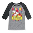 thumbnail image 1 of Disney - Mickey - Welcome To My Birthday Party - Toddler & Youth Raglan Graphic T-Shirt, 1 of 5