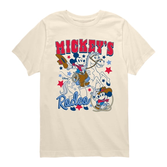Disney - Mickey Western Americana - Youth Boys Short Sleeve Graphic T-Shirt