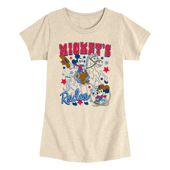 Disney - Mickey Western Americana - Youth Girls Fitted Short Sleeve T-Shirt