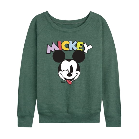 Disney - Mickey Wink - Women's French Terry Long Sleeve Pullover
