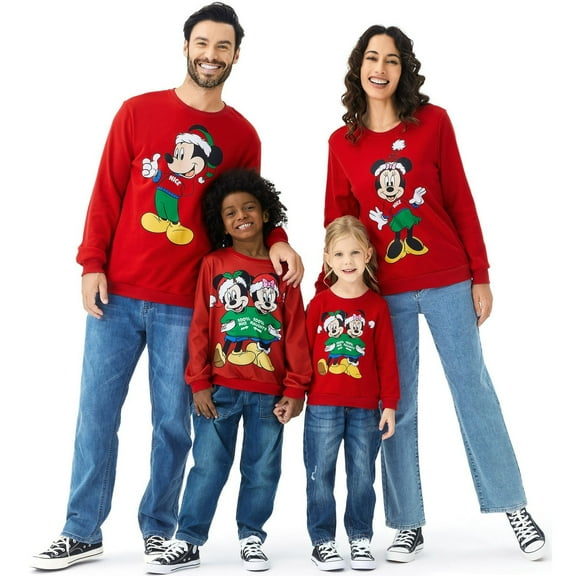 Disney Mickey Womens Graphic Sweatshirts Minnie Family Christmas Matching Sets Pullover Ugly Sweatshirts