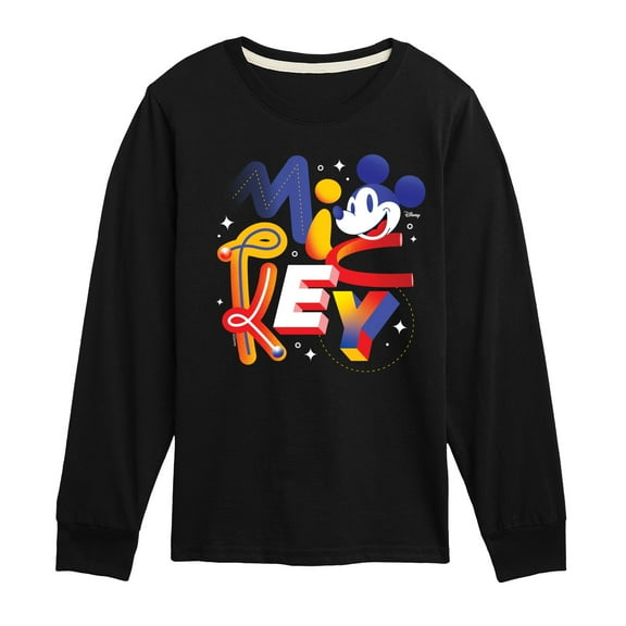 Disney - Mickey Word Art - Toddler & Youth Long Sleeve Graphic T-Shirt