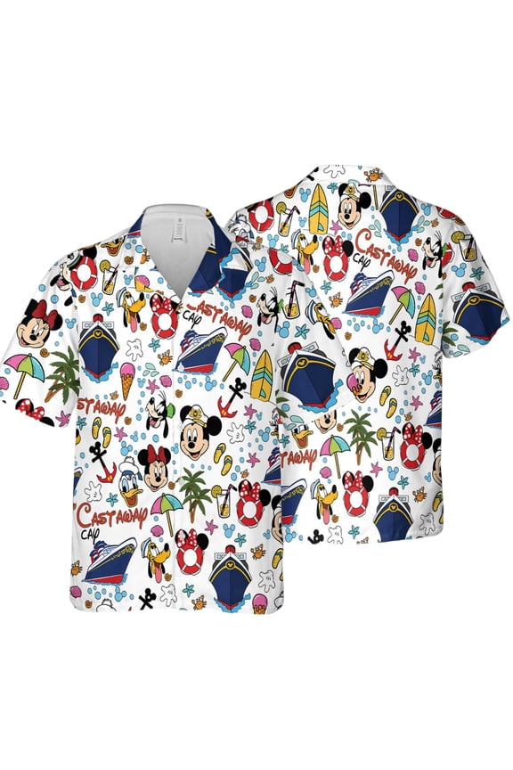 Disney Mickey and Co Cruise Hawaiian Shirt, Mickey Minnie Donald Goofy Button Shirt, Disney Cruise Vacation Beach Shirt, Gift For Him