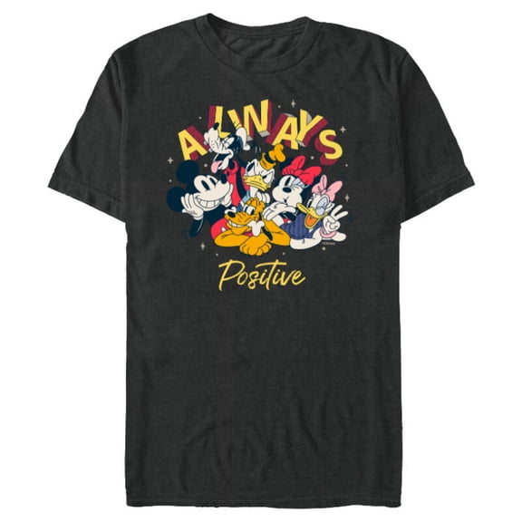 Disney Mickey and Friends Always Positive - Short Sleeve Blended T-Shirt for Adults - Customized-Dark Heather